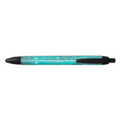 Munt Turquoise Folie Achtergrond Zwarte Inkt Pen (Achterkant)