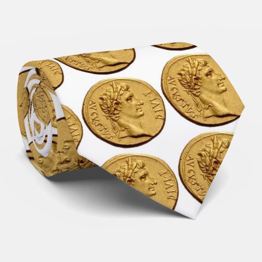 munt van Augustus Caesar Roman Stropdas (Opgerold)
