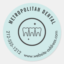 Munt van de moderne Dentist Teeth Black Logo Ronde Sticker