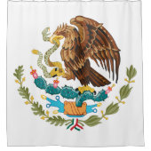 Munt van Wapens Mexico - Vlag van Mexico Douchegordijn (Voorkant)