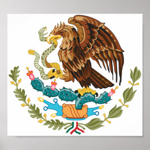 Munt van Wapens Mexico - Vlag van Mexico Poster