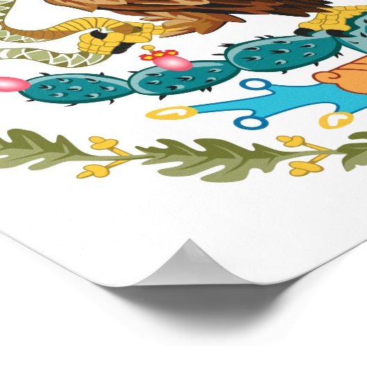 Munt van Wapens Mexico - Vlag van Mexico Poster (Hoek)