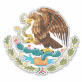 Munt van Wapens Mexico - Vlag van Mexico Sticker (Voorkant)