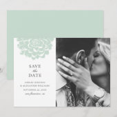 Munt vetplant. Moderne cactus bruiloft. Bloem Save The Date (Voorkant / Achterkant)