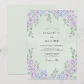 Munt Violet Loofwerk Eucalyptus Bruiloft Kaart (Voorkant / Achterkant)