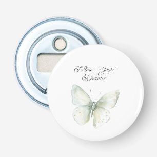 Munt Vlinder Vreugde Button Flesopener