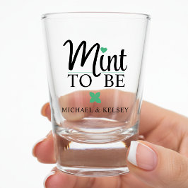 Munt voor pasgetrouwd koppel bruiloft bruidsshower shot glas