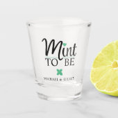 Munt voor pasgetrouwd koppel bruiloft bruidsshower shot glas (Voorkant)