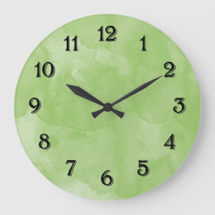 Munt waterverf chic groene pastel grote klok