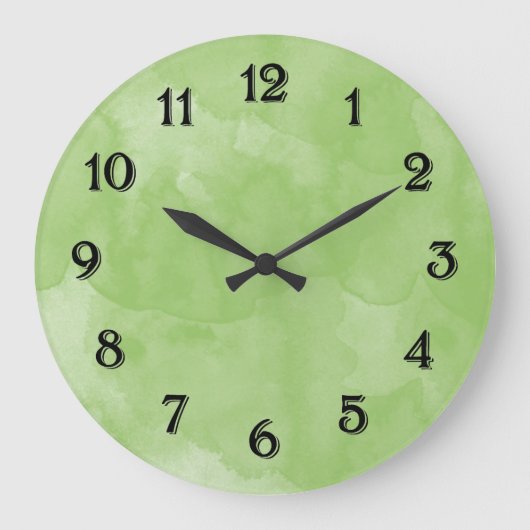 Munt waterverf chic groene pastel grote klok (Voorkant)