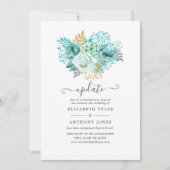 Munt Waterverf Floral Wedding Update Kaart (Voorkant)