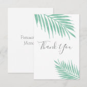 Munt Waterverf Palmfronten Bedankkaart (Voorkant / Achterkant)
