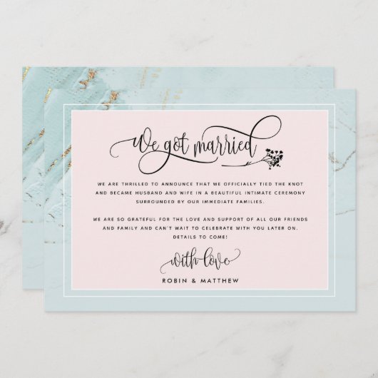 Munt We hebben huwelijksweddenschap/aankondiging v Kaart (Voorkant / Achterkant)