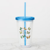 Munt Wees je eigen mooie vlinders Acryl Drinkbeker (Voorkant)