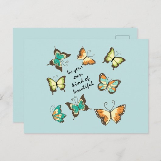 Munt Wees je eigen mooie vlinders Briefkaart (Voorkant / Achterkant)