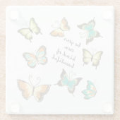 Munt Wees je eigen mooie vlinders Glazen Onderzetter (Achterkant)