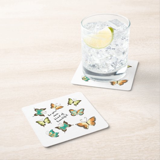 Munt Wees je eigen mooie vlinders Kartonnen Onderzetters (Insitu)