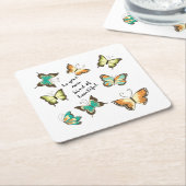 Munt Wees je eigen mooie vlinders Kartonnen Onderzetters (Schuin)