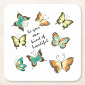Munt Wees je eigen mooie vlinders Kartonnen Onderzetters (Voorkant)
