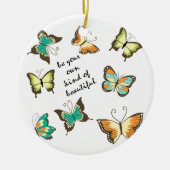 Munt Wees je eigen mooie vlinders Keramisch Ornament (Voorkant)