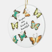 Munt Wees je eigen mooie vlinders Keramisch Ornament (Links)