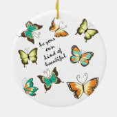 Munt Wees je eigen mooie vlinders Keramisch Ornament (Achterkant)