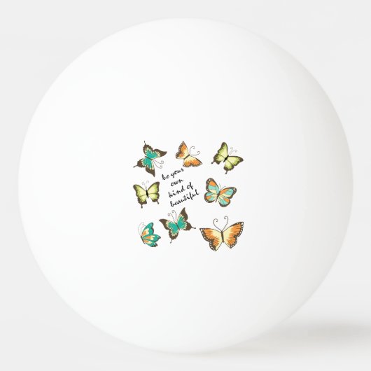 Munt Wees je eigen mooie vlinders Pingpongbal (Achterkant)