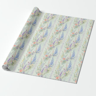 Munt Wilde Bloem Bloemstreep Waterverf Cadeau Cadeaupapier