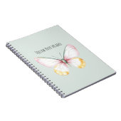 Munt Wit Geel Roze Teal Vlinder Notitieboek (Rechterzijde)