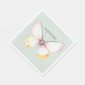 Munt Wit Geel Roze Teal Vlinder Servet (Hoek)