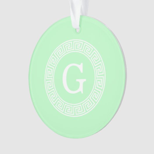 Munt Wit Grieks Sleutel RND Lijst Initiaal monogra Ornament (voorkant)