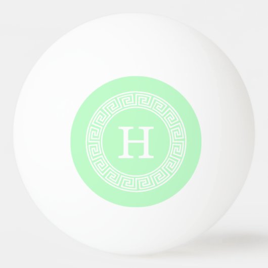 Munt Wit Grieks Sleutel RND Lijst Initiaal monogra Pingpongbal (Voorkant)