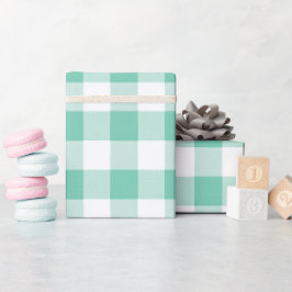 Munt Wit Verse Zomerbries Geruite Patroon Cadeaupapier