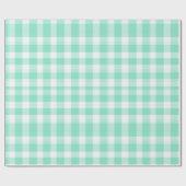 Munt Wit Verse Zomerbries Geruite Patroon Cadeaupapier (Vlak)