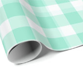 Munt Wit Verse Zomerbries Geruite Patroon Cadeaupapier (Rol Hoek)