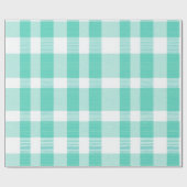 Munt Wit Verse Zomerbries Geruite Patroon Cadeaupapier (Vlak)