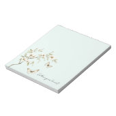 Munt Witte Bloemen Vlinders Notitieblok (Linkerzijde)