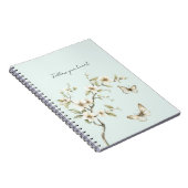 Munt Witte Bloemen Vlinders Notitieboek (Rechterzijde)