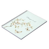 Munt Witte Bloemen Vlinders Notitieboek (Linkerzijde)