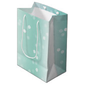 Munt witte bokehstippen boog cupcake Kerstmis Medium Cadeauzakje (Voorkant Gekanteld)
