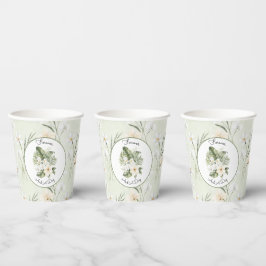 Munt Witte Crème Hibiscus Orchidee Bloemige Bruilo Papieren Bekers