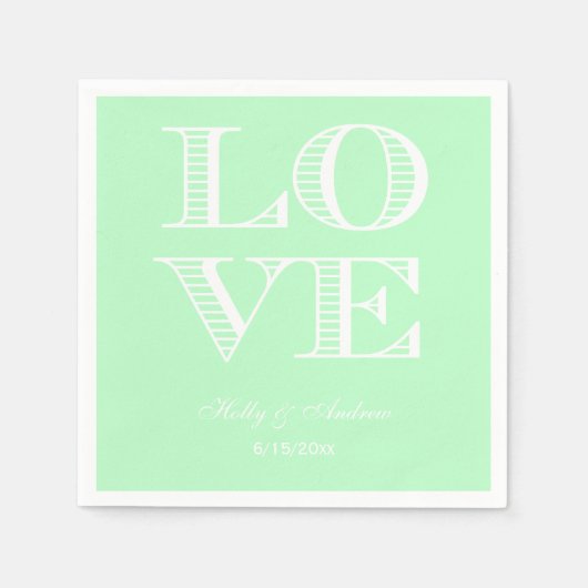 Munt, Witte LOVE servetten (Voorkant)