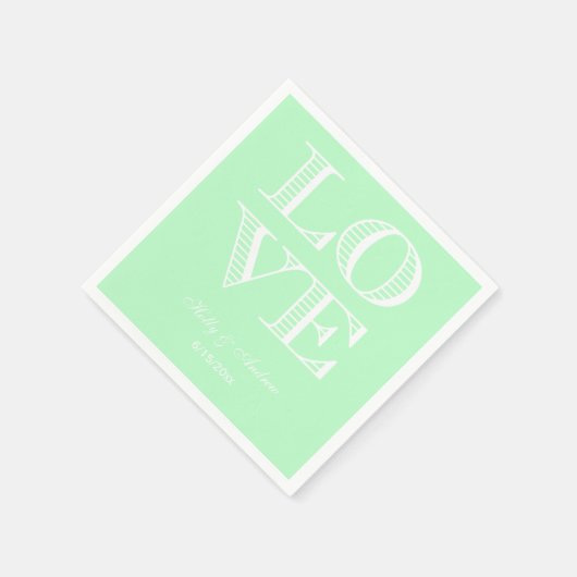 Munt, Witte LOVE servetten (Hoek)