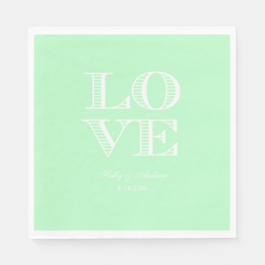 Munt, Witte LOVE servetten (Voorkant)