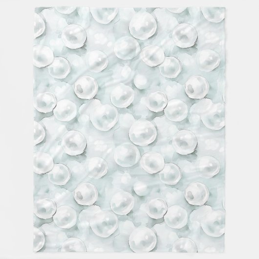 Munt Witte Parels Fleece Deken (Voorkant)
