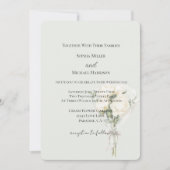 Munt Witte Rozen Bloemstuk Liefde Bruiloft Kaart (Voorkant)