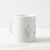 Munt witte tulp bloem koffiemok (Voorkant links)