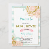 Munt wordt bruids douche uitnodiging (Voorkant)