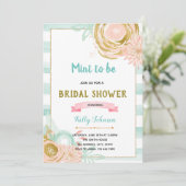 Munt wordt bruids douche uitnodiging (Staand voorkant)