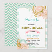 Munt wordt bruids douche uitnodiging (Voorkant / Achterkant)